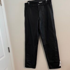 TOPMAN Men’s Size 32/34L Black Leather Pants